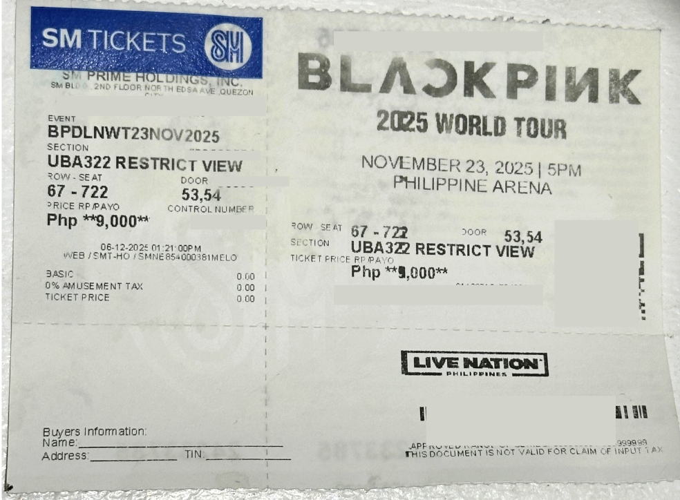 Blackpink ticket preview
